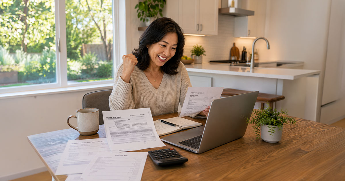 Woman Doing Bills