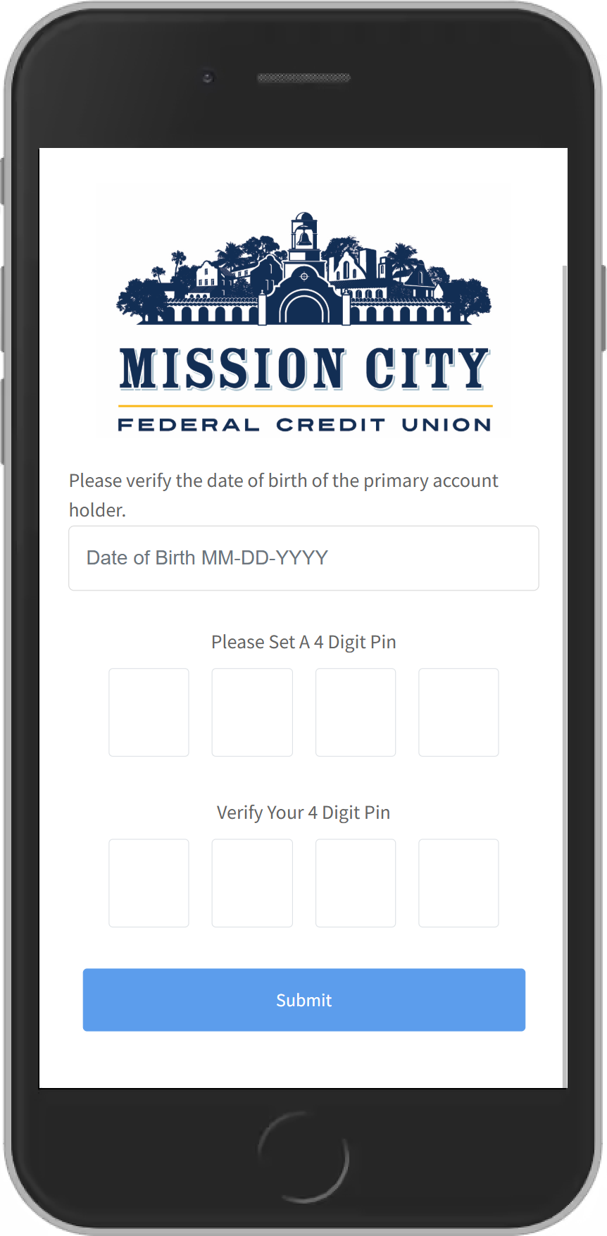 MessagePay Setup Step 2 - Create Your 4-digit PIN